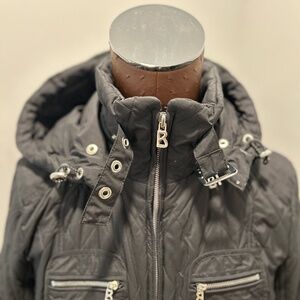 Bogner Black Ski Jacket With Detacheable Hood, Size S, US 6